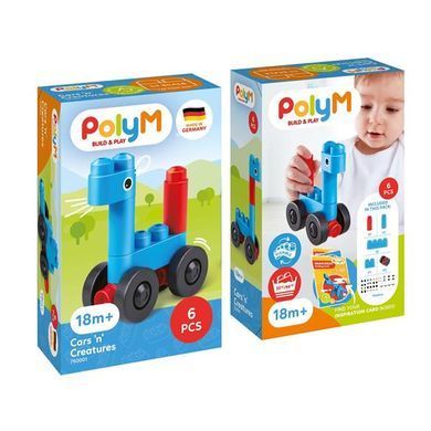 Конструктор PolyM Машинки і звірята 6 деталей (760001) dt_12932 фото