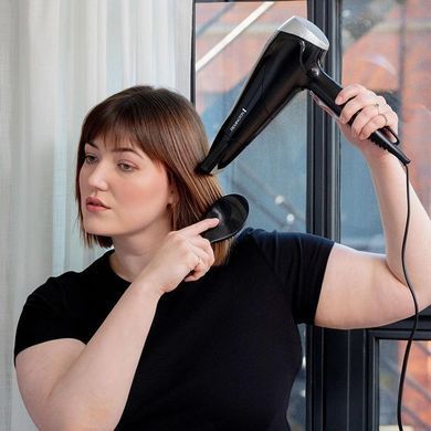 Remington Фен STYLE EDITION, 2200Вт, режимов-3, дифузор, резинка, расческа, кейс, иониз-я, хол. обдув, , черно-серый D3171GP фото