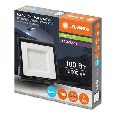 Прожектор LEDVANCE ECO 100Вт 10000Лм 6500K чорний (376785)