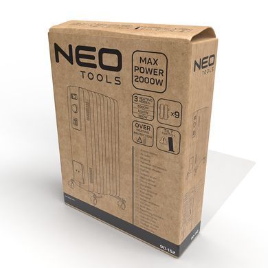 Масляний обігрівач NEO TOOLS 90-152, 2000 Вт, 9 секцій, з термостатом та захистом від перегріву