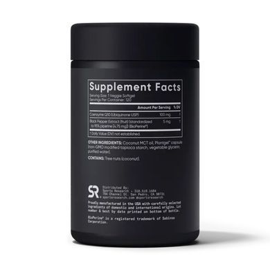 Коензим Q10 з Біоперином Sports Research 100 мг (120 капсул)