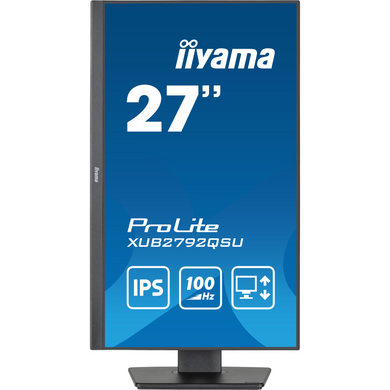 27" 16:9 IPS РК монітор, 2560х1440, 0.4 мс (MPRT), 100 Гц, FreeSync, 1xHDMI/1xDP/4xUSB 3.2, SP 2x2 В IIYAMA XUB2792QSU-B6 3722956 фото