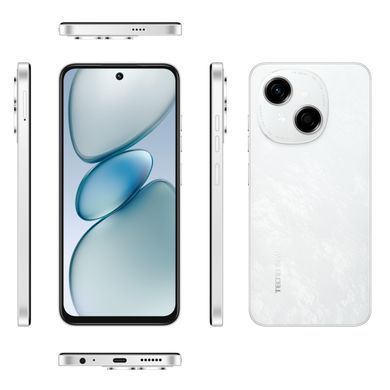 TECNO Смартфон Spark Go 1 (KL4) 6.67" 3/64ГБ, 2SIM, 5000мА&bull;год, Glittery White (381583) 4894947036446 фото