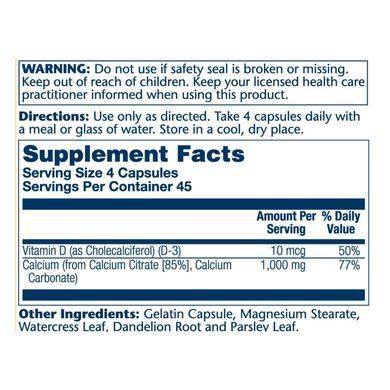 Calcium Citrate w/Vit D-3 1000mg - 180 caps Solaray