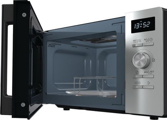 Мікрохвильова піч Gorenje, 20л, електр. керув., 800Вт, гриль, дисплей, 11 програм, нерж (374602) MO20A4XH фото