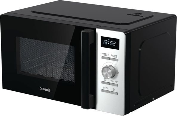 Мікрохвильова піч Gorenje, 20л, електр. керув., 800Вт, гриль, дисплей, 11 програм, нерж (374602) MO20A4XH фото