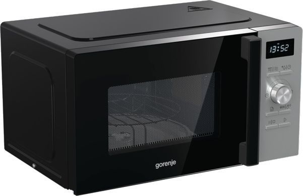 Мікрохвильова піч Gorenje, 20л, електр. керув., 800Вт, гриль, дисплей, 11 програм, нерж (374602) MO20A4XH фото