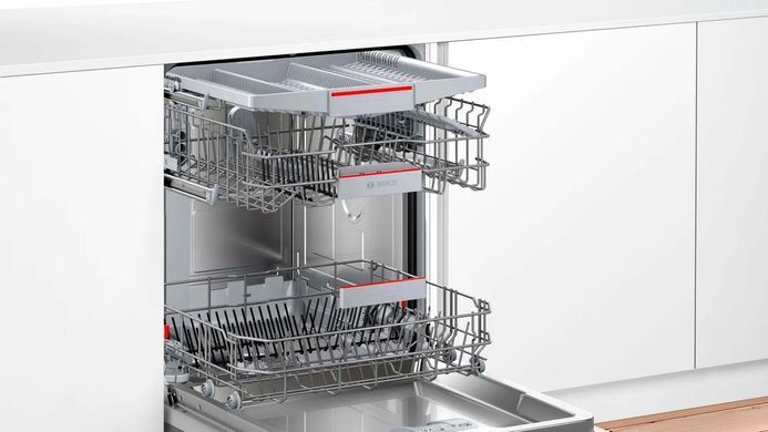 Bosch Посудомийна машина вбудовувана, 13компл., A++, 60см, дисплей, 3й кошик, білий (356304) SMV4HVX00K фото
