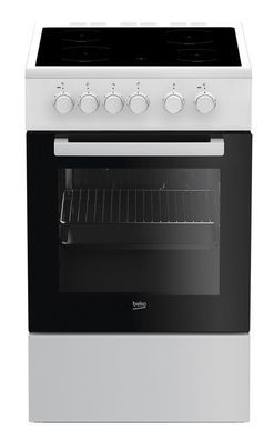 Плита Beko електрична склокерамічна, 60л, 50x60см, конвекція, білий FSS57000GW фото