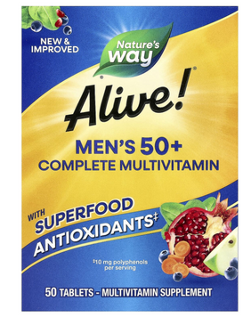 Вітаміни для чоловіків 50+,Alive! Men's 50+ Complete,50 таблеток