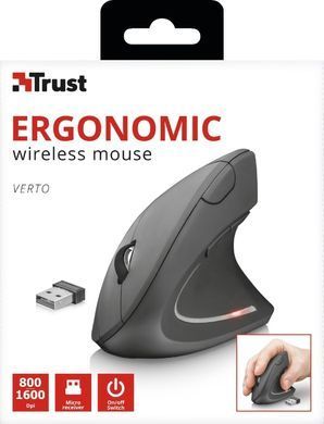 Trust Мышь Verto Ergonomic WL BLACk 22879_TRUST фото