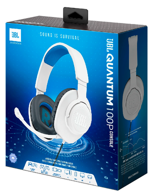 Навушники JBL QUANTUM 100P Console White (JBLQ100PWHTBLU) (6900175) JBLQ100PWHTBLU фото