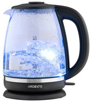 Електрочайник ARDESTO EKL-F100 1.7л/2150Вт/strix контроль/корпус скло/чорний (313710) EKL-F100 фото
