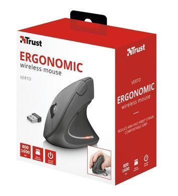 Trust Мышь Verto Ergonomic WL BLACk 22879_TRUST фото