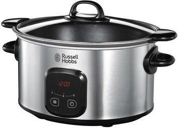 Медленноварка Russell Hobbs MaxiCook, 200Вт, чаша-6л, сенсорное управл., нерж. сталь, черный 22750-56 фото