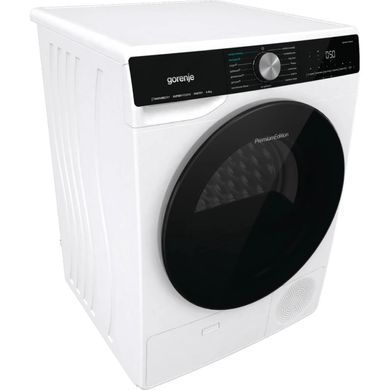 Gorenje Сушильна машина тепловий насос, 9кг, A++, 60см, дисплей, 15 програм, підсвітка барабану, білий (374744) DNS92 фото