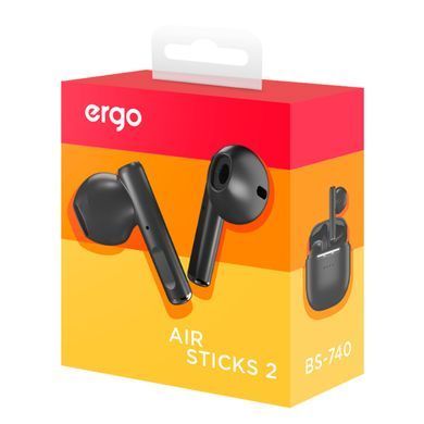 Навушники ERGO BS-740 Air Sticks 2 Black (6819313) BS-740K фото
