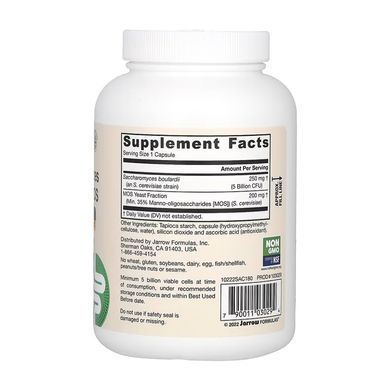 Сахароміцети Буларді Jarrow Formulas Saccharomyces Boulardii+ MOS, 180 капсул
