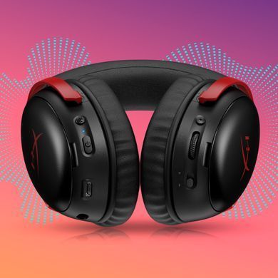 Гарнітура ігрова HyperX Cloud III S, WL/USB-A/USB-C, чорно-червоний (393125) A59Z0AA фото