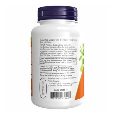 Витамины для мужчин Now Foods Foods Prostate Support (180 капс) для простаты