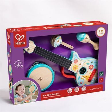 Набір музичних інструментів Hape Укулеле 4 в 1 (E0638) dt_28390 фото
