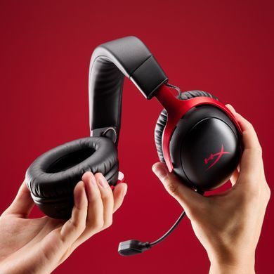 Гарнітура ігрова HyperX Cloud III S, WL/USB-A/USB-C, чорно-червоний (393125) A59Z0AA фото