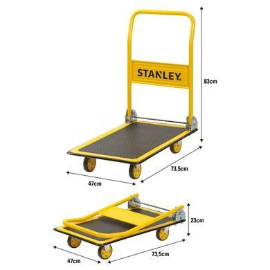 Візок вантажний Stanley платформний, антиковзна поверхня, платформа 73,5x47см, до 150кг, 7.7кг (391687) SXWT-PC527 фото