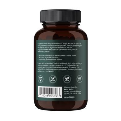 Гриб Чага Mind Shi Chaga Mushroom 1000 мг 60 веганских капсул