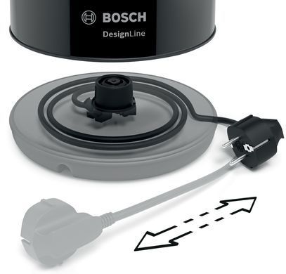 Электрочайник Bosch 1.7л, металл, черный (361471) TWK3P423 фото