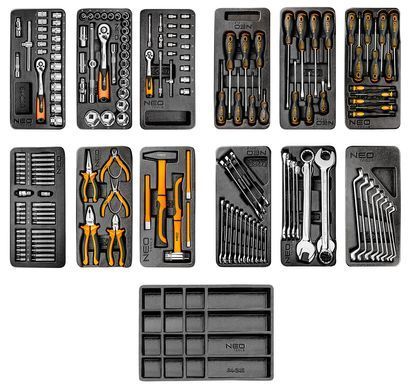 Тележка для инструментов Neo Tools 84-220+G c 7 ящиками ящиками и набором профессиональных инструментов 84-220+G фото