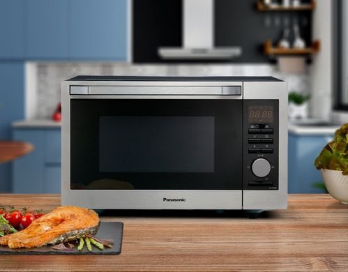 Panasonic Мікрохвильова піч, 30л, елекр.керув., 1000Вт, гриль, дисплей, нерж (344870) NN-C69MSZPE фото