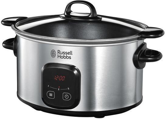 Повільноварка Russell Hobbs MaxiCook, 200Вт, чаша-6л, сенсорне керув., нерж. сталь, чорний 22750-56 фото