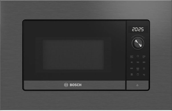 Bosch Мікрохвильова піч вбудована, 20л, електр. управл., 800Вт, дисплей, чорний/нержавійка (371034) BEL623MD3 фото