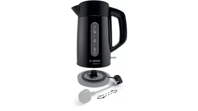 Электрочайник Bosch 1.7л, металл, черный (361471) TWK3P423 фото