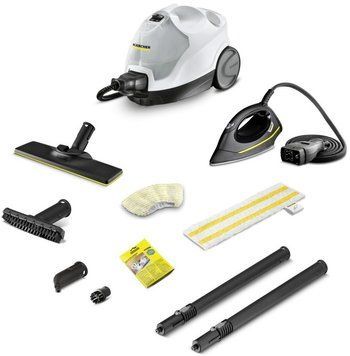 Karcher Пароочиститель SC 4 EasyFix Iron, 2000Вт, 800мл, 3.5Бар, утюг в компл., бело-черный 1.512-631.0 фото