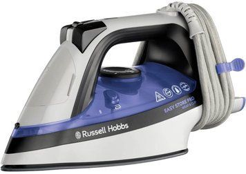 Russell Hobbs Праска Easy Store Pro, 2400Вт, 320мл, паровий удар -180гр, постійна пара - 45гр, зберігання шнура, керам. підошва, біло-синій (371134) 26730-56 фото