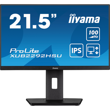 21.5" 16:9 IPS РК монітор, 1920х1080, 0.4 мс (MPRT), 100 Гц, FreeSync, 1xHDMI/1xDP/4xUSB 3.2, HAS, S IIYAMA XUB2292HSU-B6 3723888 фото