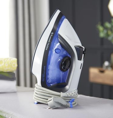 Russell Hobbs Утюг Easy Store Pro, 2400Вт, 320мл, паровой удар -180гр, постоянный пар - 45гр, смотка шнура, керам. подошва, бело-синий 26730-56 фото