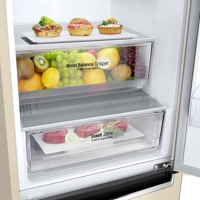 LG Холодильник с нижней морозильной камерой, 203x60х68, 419л GC-B509MEWM фото