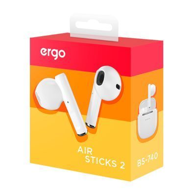 Навушники ERGO BS-740 Air Sticks 2 White (6819314) BS-740W фото