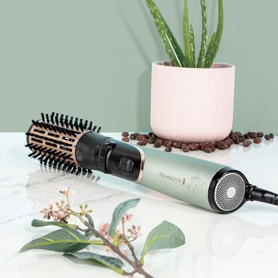 Remington Фен-щетка Botanicals, 800Вт, режимов-2, иониз-я, вращ., хол. обдув, керамика, мятно-черный AS5860 фото