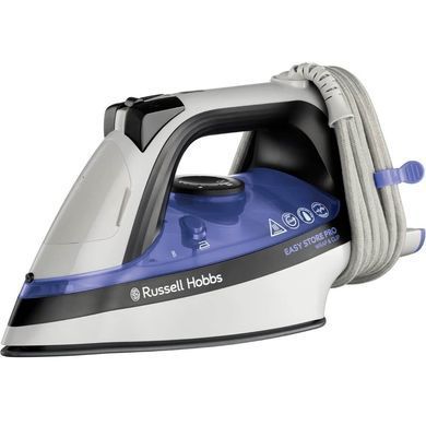 Russell Hobbs Утюг Easy Store Pro, 2400Вт, 320мл, паровой удар -180гр, постоянный пар - 45гр, смотка шнура, керам. подошва, бело-синий 26730-56 фото