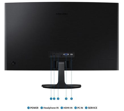 Samsung Монітор 27" S27D360 D-Sub, HDMI, VA, 100Hz, 4ms, CURVED (384836) LS27D360GAIXCI фото