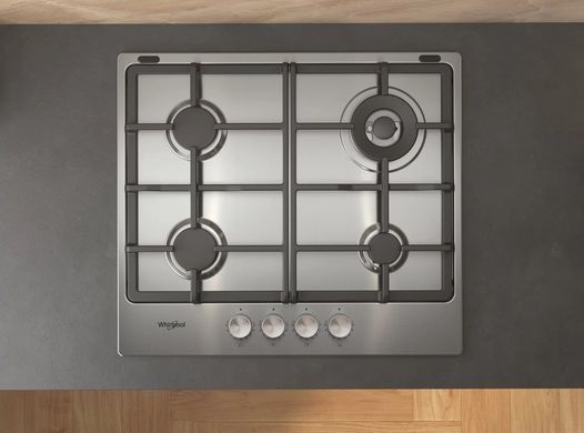 Whirlpool Варильна поверхня газова, 60см, чавун TKRL661IXEU (361535) TKRL661IXEU фото