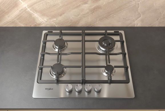 Whirlpool Варильна поверхня газова, 60см, чавун TKRL661IXEU (361535) TKRL661IXEU фото