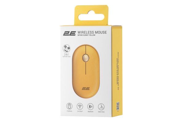 2E Мышь MF300 Silent WL BT Sunny yellow 2E-MF300WYW фото