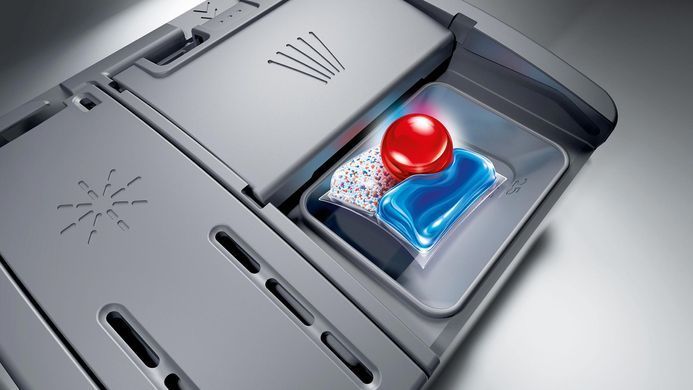 Bosch Посудомийна машина вбудована, 13компл., A++, 60см, дисплей, 3й кошик, теплообмінник, i-Dos, білий (379601) SMV6EMX75Q фото