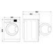 Indesit Пральна машина фронтальна, 6кг, 1200, A+++, 43см, дисплей, інвертор, люк чорний, білий (379130) OMTWSE61293WKUA