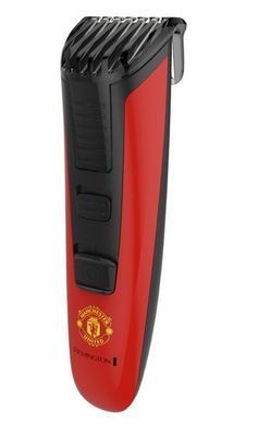 Remington Триммер Beard Boss Manchester United для бороды и усов, акум., роторный мотор, насадок-1, сталь, красный