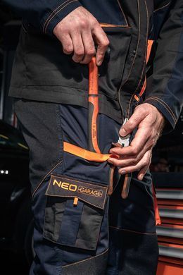 Брюки рабочие NEO Tools 81-237 Neo Garage, хлопок рипстоп, усиленные вставки Oxford, серые, CE EN ISO 13688 M